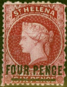 St Helena 1868 4d Carmine SG14 Type B Fine & Fresh Mtd Mint