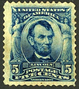 U.S. #304 MINT NG DIST. REVERSE THINS