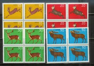 Germany B412-B415 Blocks of 4 Set MNH Animals (C)