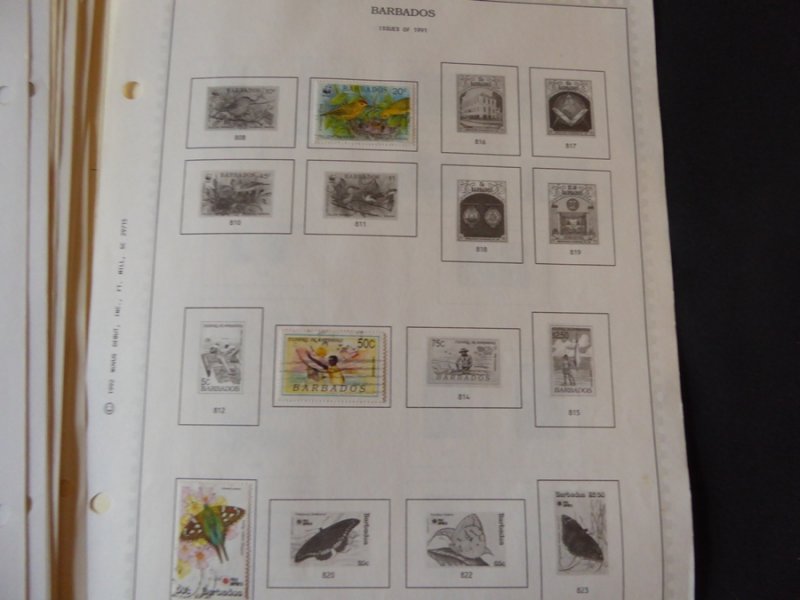 Barbados 1852-1992 Stamp Collection on Scott Album Pages