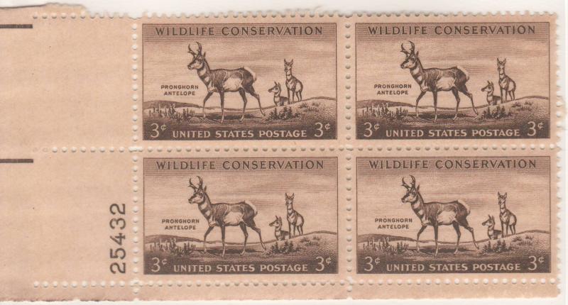 1078: Wildlife Conservation - Plate Block - MNH - 25432-LL