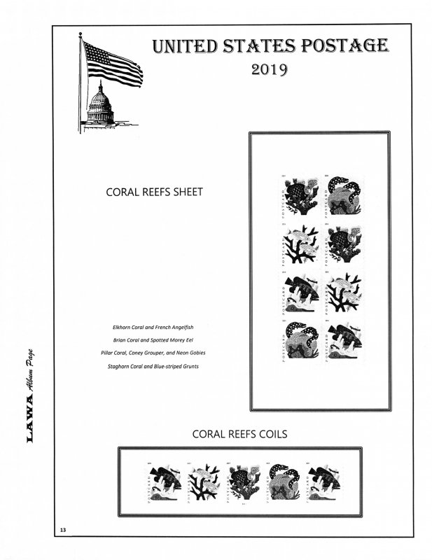 2019 US REGULAR PLATE BLOCK SUPPLEMENT – LAWA Album Pages