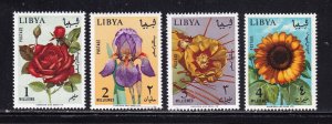 Libya stamps #284 - 287, MNH OG, complete set, flowers - FREE SHIPPING!! 