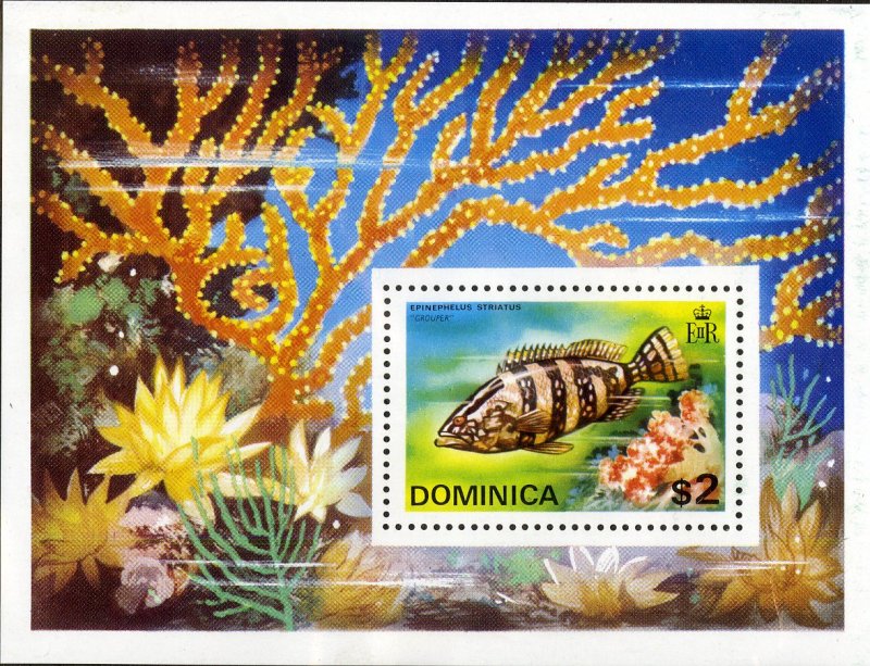 DOMINICA 624 SS MNH SCV $2.75 BIN $1.35 MARINE LIFE 