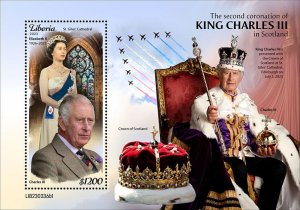 LIBERIA- 2023 - Charles, 2nd Coronation - Perf Souv Sheet - Mint Never Hinged