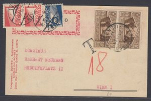 Italy 15c pair on 1930 postal card to AUSTRIA with 1g and 16g Postage Due stamps