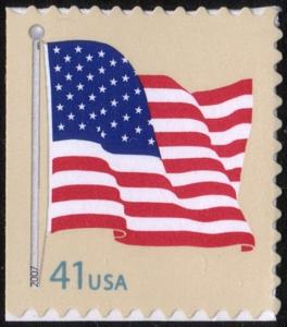 SC#4190 41¢ Flag Booklet Single (2007) SA