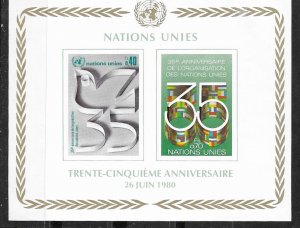 UN-GENEVA # 95 U.N. 35th Anniversary - souvenir sheet    (1) Mint NH