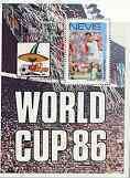 NEVIS - 1986 - World Cup, Denmark v Spain - Perf Min Sheet - Mint Never Hinged