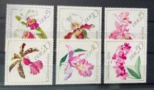 (9194) DDR 1968 : Sc# 1057-1062 ORCHIDS CATTLEYA FABIA DENDROBIUM - MNH VF