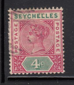 Seychelles 1890-1900 used Sc #4a SG #2 4c Victoria Die I