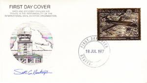 Staffa - UN-ICAO 6 Pounds - Gold Foil FDC  Airplane