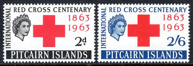 Pitcairn Islands 36-37, MNH. Red Cross Centenary, 1963