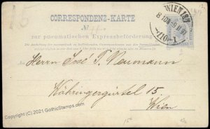 Austria Empire 10Kr Rohrpost Pneumatic Mail Postal Stationery Card G67617