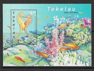 TOKELAU ISLANDS SGMS324 2001 SEA HORSES FINE USED