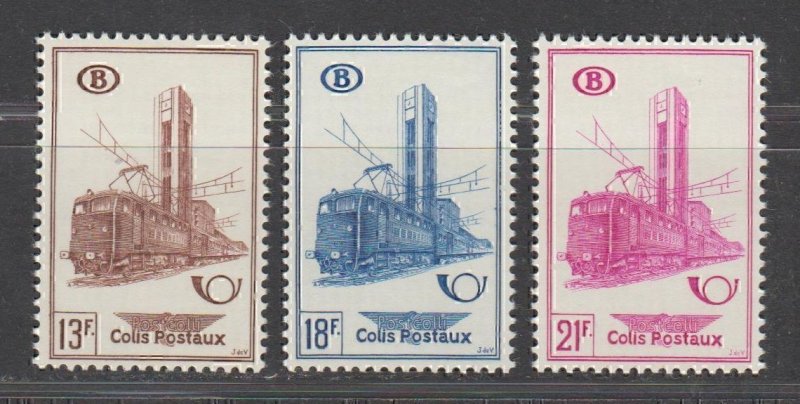 BELGIUM 1954 Railways Stations (3v Cpt) MLH CV$70+