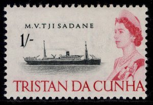 TRISTAN DA CUNHA QEII SG80, 1s black & carmine, NH MINT.