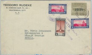 74456 - GUATEMALA  -  POSTAL HISTORY -  COVER  to  SWEDEN 1939