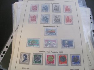 SWITZERLAND USED STAMPS & COVERS COLL. ON PAGES 1930-2005 $2K-$3K CAT. XF (191)