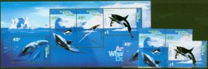 A.A.T 1995 Whales & Dolphins Set of 5 SG108-MS112 V.F MNH