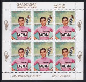 Manama  M134-139, Champions of Bicycle Racing, Full Sheets, NH