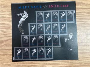 KAPPYS  USA FOREVER MINT SHEETLET SCOTT #4692-93 MILES DAVIS EDITH PIAF  FR18