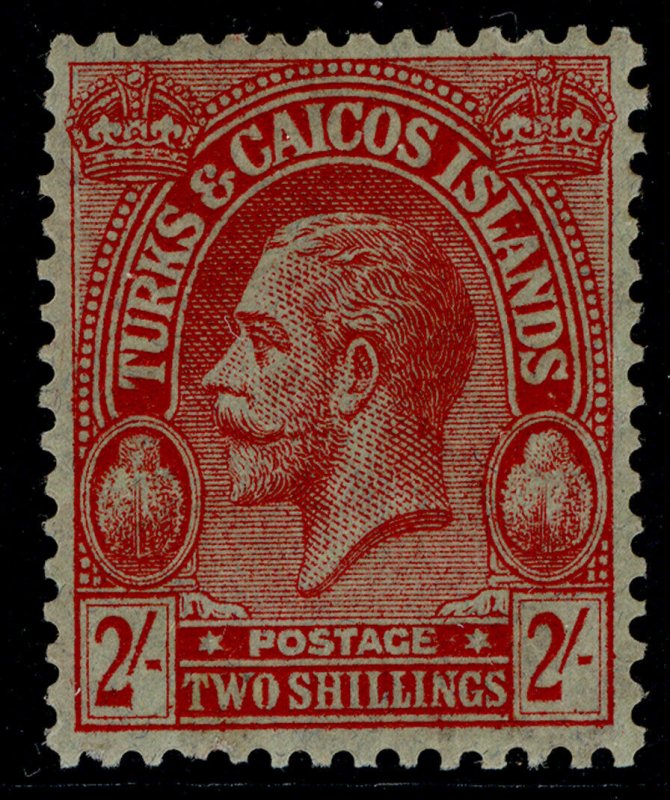 TURKS & CAICOS ISLANDS QV SG174, 2s red/emerald, LH MINT. Cat £21.