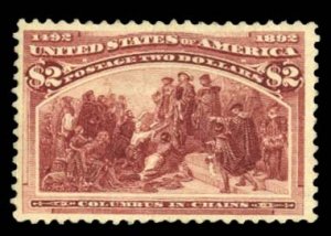 United States, 1893 Columbian Issue #242 Cat$500, 1893 $2 brown red, unused (...