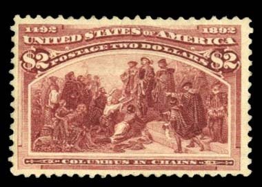 United States, 1893 Columbian Issue #242 Cat$500, 1893 $2 brown red, unused (...