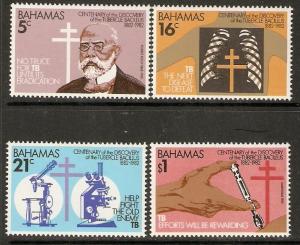 BAHAMAS SG612/5 1982 DISCOVERY OF TUBERCLE BACILLUS MNH