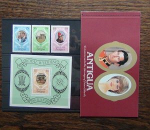 Antigua 1981 Royal Wedding set Miniature Sheet and Booklet MNH