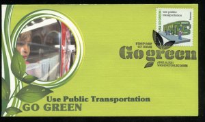 US 4524m Go Green Use Public Transport UA Fleetwood cachet FDC