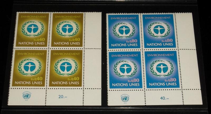 U.N,GENEVA #25-26, 1972, ISSUES. INSCRIPTION BLKS/4, NICE!! LQQK!!