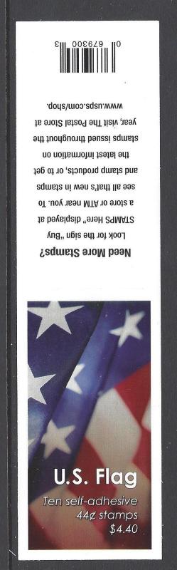 4396 U S Flag Old Glory Booklet of 10 mint 44 cent stamps 