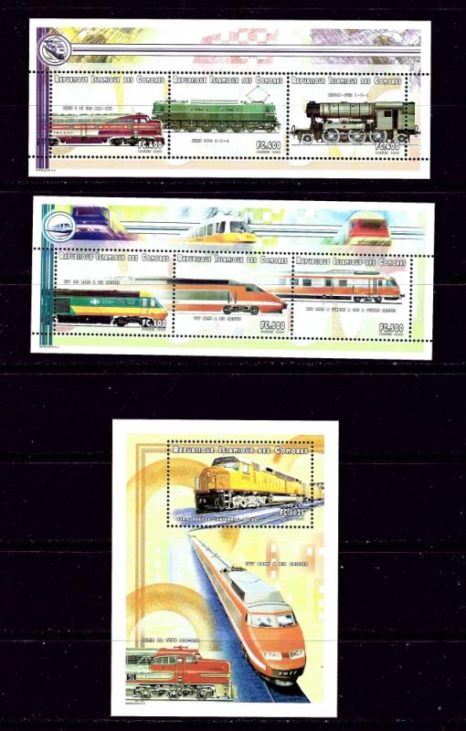 Comoro Is 941-43 MNH 1999 Locomotives