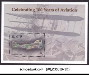 ST KITTS - 2003 100 YEARS OF AVIATION / AIRCRAFT - MIN. SHEET MNH