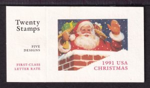 1991 Christmas booklet BK194 (29c) (5 panes 2581b-2585a) plate number A12111