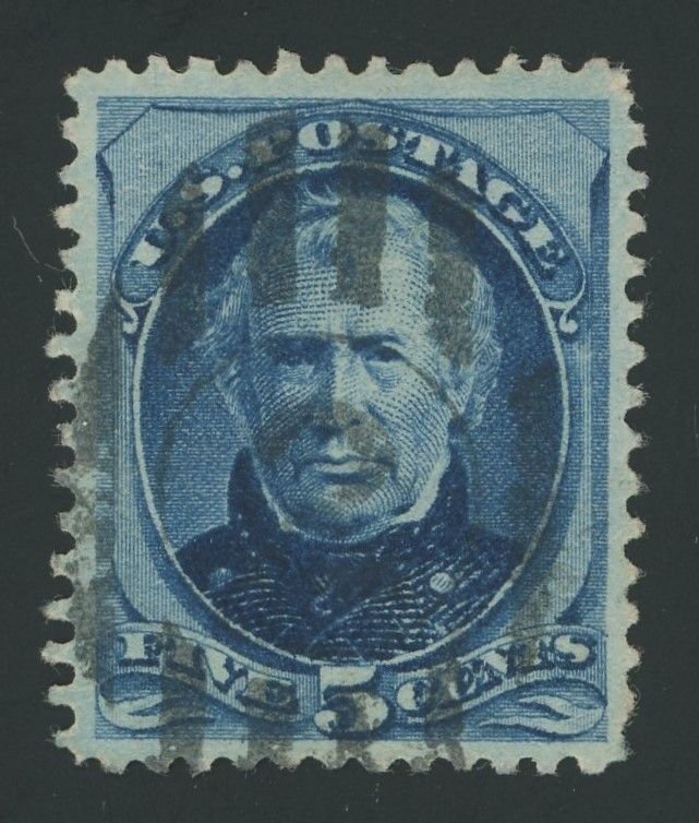 USA 185 - 5 cent Taylor on Soft Porous Paper - XF Used with barred oval cancel