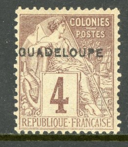 Guadeloupe 1891 French Colony 4¢ Purple Brown Stanley Gibbons #23 Mint  D896