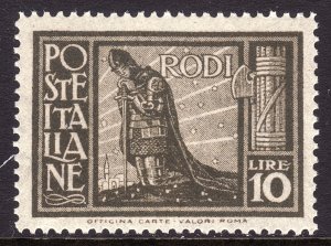 1932 Italy Aegean Islands Rhodes imprint 10 Lire MNH SC# 63 CV $10.00