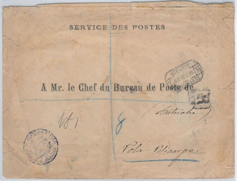 SPAIN  España  POSTAL HISTORY - COVER: SOBRE en franquicia a POLA-POLICARPO 1903