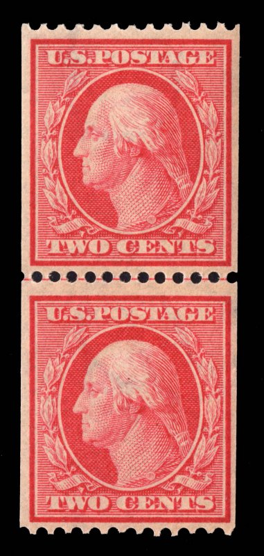 US STAMPS # 349 COIL LINE PAIR MINT OG 1H/1NH LOT #49331