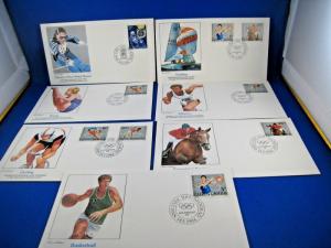 JUGOSLAVIA FIRST DAY COVERS - LOT OF 7 - 1984 - LOS ANGELES OLYMPICS   (FG 4)