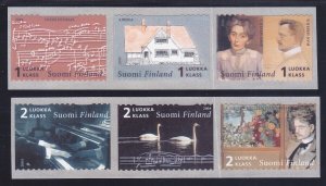 Finland 1204-05 MNH 2005 Jean Sebilus Self-Adhesive Strips of 3 Very Fine