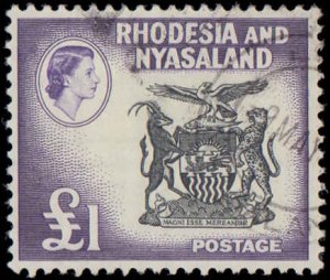 Rhodesia & Nyasaland #171, Incomplete Set, High Value, 1959-1963, Used