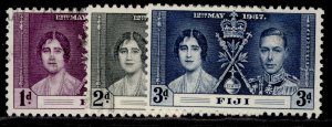 FIJI GVI SG246-248, 1937 CORONATION set, FINE USED.