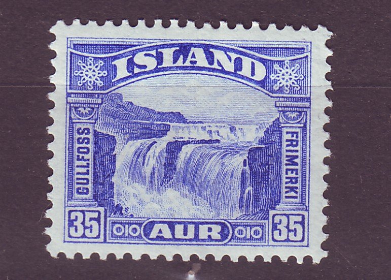 J25453 JLstamps 1931-2 iceland mlh #372 water falls