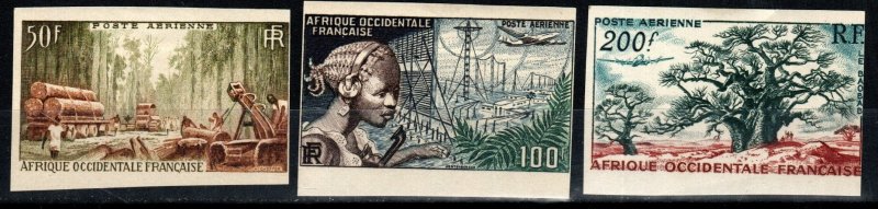 French West Africa #C18-20 F-VF Unused Imperf CV $56.00 (X6870)