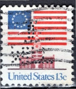 USA; 1978: Sc. # 1622: Used Perf. 11 x 10 3/4 Single Stamp W/Perfins