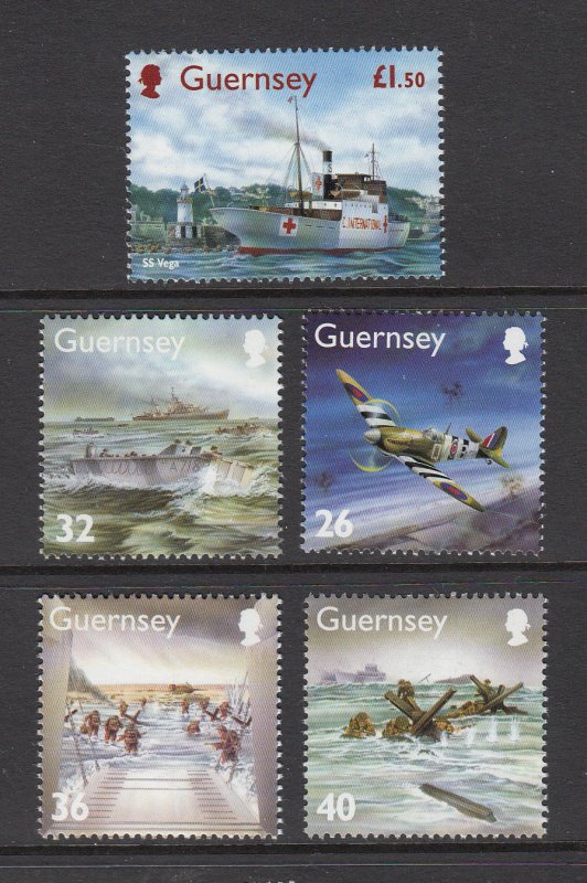 Guernsey 2004 WW11 memories, set of 5 Mint NHM